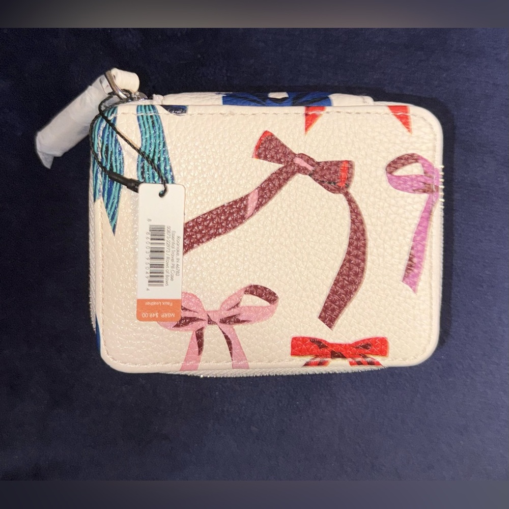 Vera Bradley Travel Pill Case Daily Medicine Organizer with Bow Design